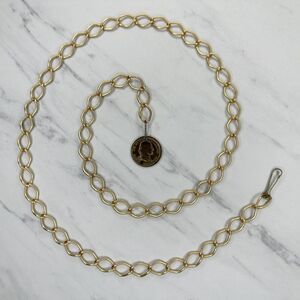 George Washington Coin Chain Belt Gold Tone Y2K Small/Medium (S/M) ✨